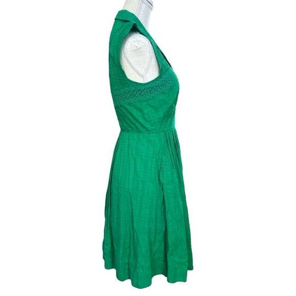 Maeve Anthropologie Kelly Green Swiss Dot Retro Shirt Dress - Picture 8 of 9